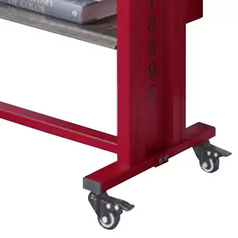 Royal Hampton Accent Table with Metal Cargo Style and 3 Caster Wheels, Red