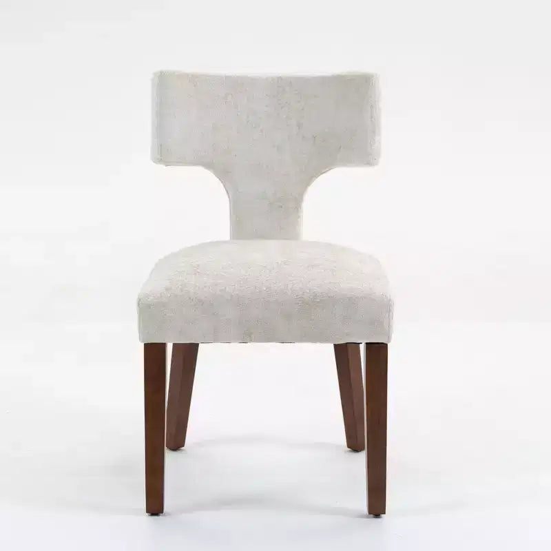 Furniliving Mid Century Modern Dining Chairs Set of 2, Farmhouse Chenille Fabric Upholstered Accent Chair,Kitchen Chairs with Hardwood Frame