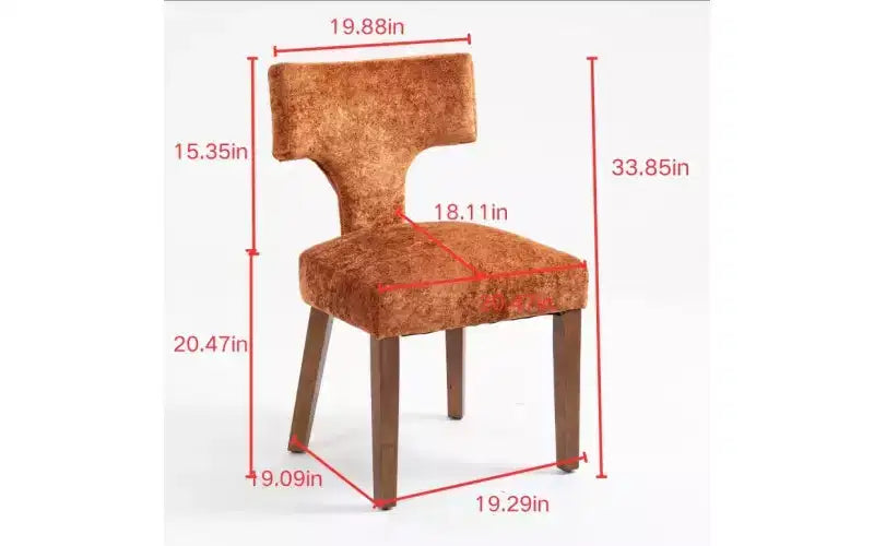 Furniliving Mid Century Modern Dining Chairs Set of 2, Farmhouse Chenille Fabric Upholstered Accent Chair,Kitchen Chairs with Hardwood Frame