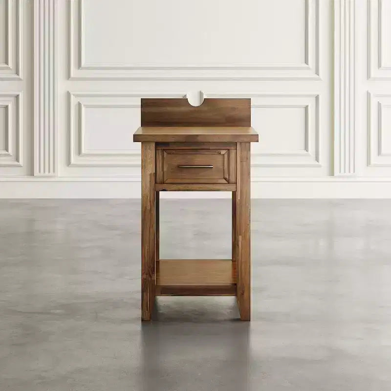 Jofran,Claremont Transitional Rustic Wood USB Charging End Table with Storage