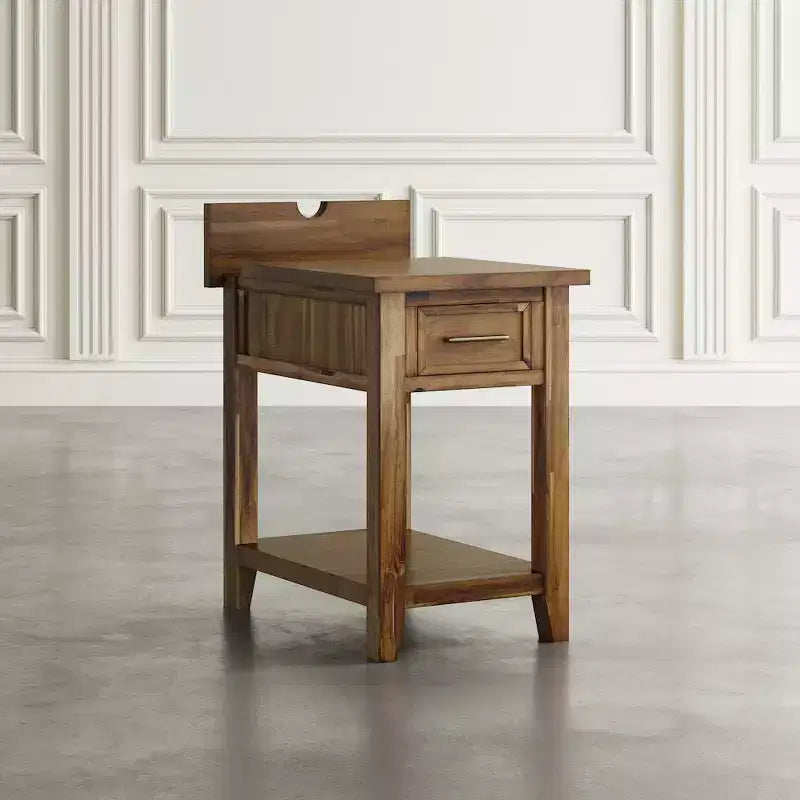 Jofran,Claremont Transitional Rustic Wood USB Charging End Table with Storage