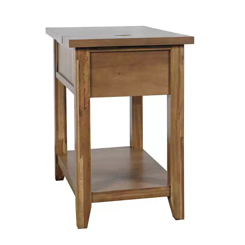 Jofran,Claremont Transitional Rustic Wood USB Charging End Table with Storage
