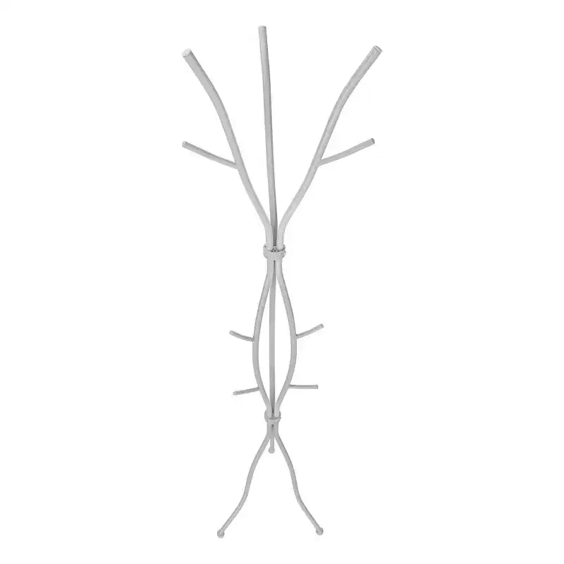 Okak Modern Freestanding Coat Rack with 11 Hooks, Hammered Metal Hall Tree with Unique Design, Coat Tree for Living Room, Bedroom, Silver