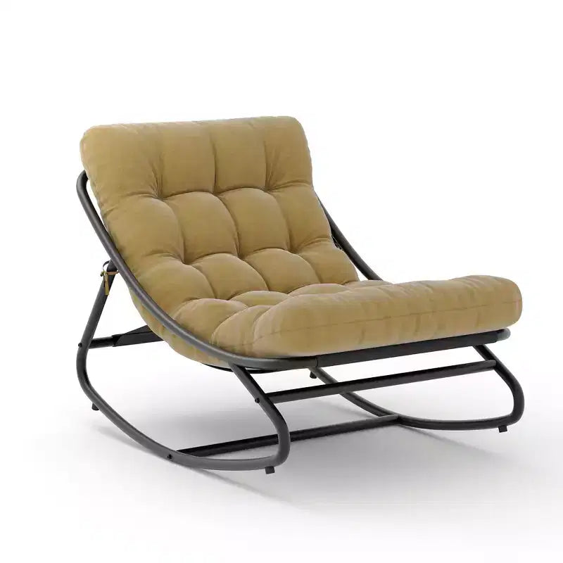 Modern Rocking Chair for Adults, Oversized Egg Chair with Adjustable Tilt & Removable Cushion, Upholstered Rocker Chair for Living Room,Patio