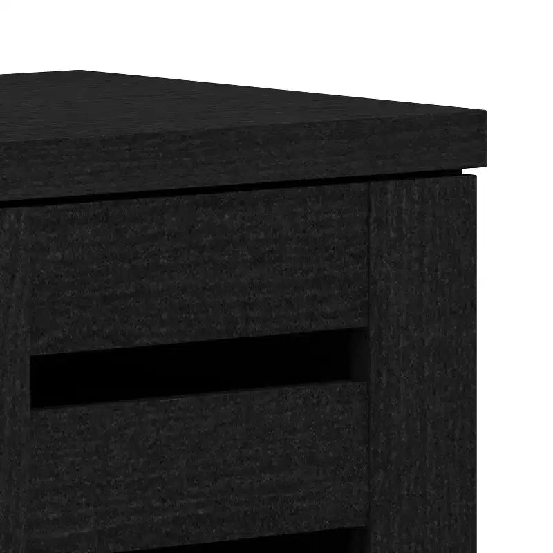 Galano 3-Door 16-Pair Shoe Storage Cabinet with Adjustable Shelves in Black Oak 45.3 W  13 D  28 H