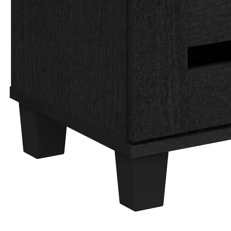 Galano 3-Door 16-Pair Shoe Storage Cabinet with Adjustable Shelves in Black Oak 45.3 W  13 D  28 H
