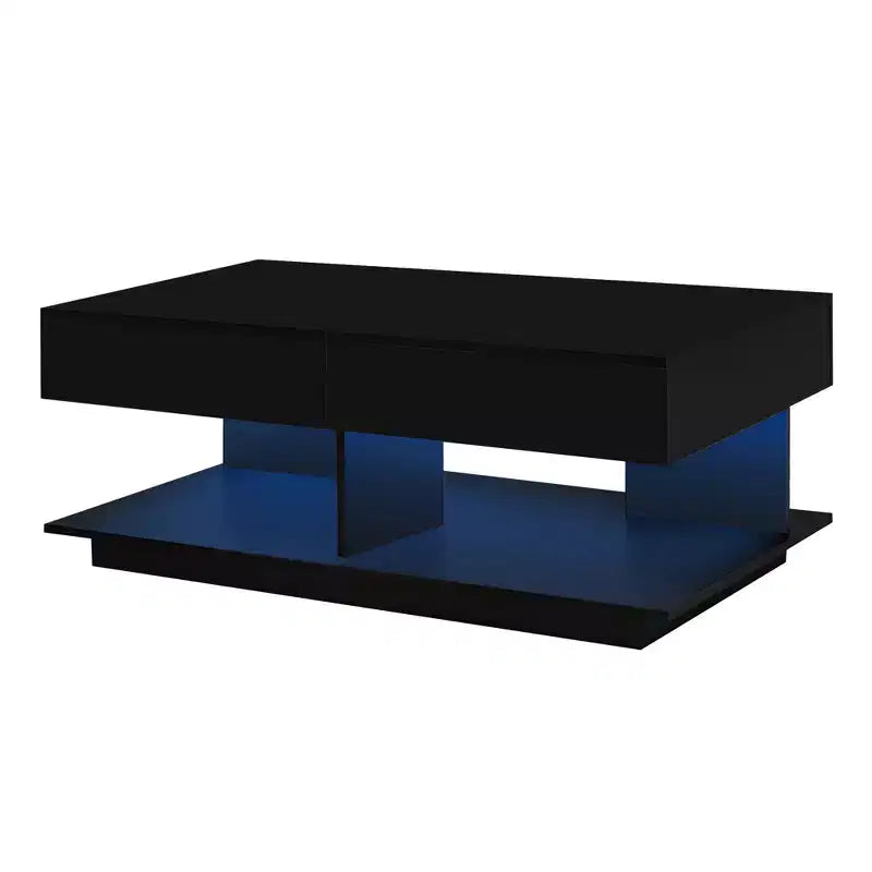 Modern Extendable Coffee Table with Storage, Adjustable Rectangle Center Table with Hidden Space for Living Room