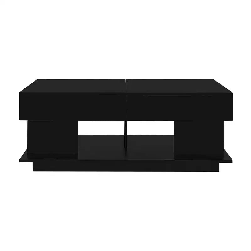 Modern Extendable Coffee Table with Storage, Adjustable Rectangle Center Table with Hidden Space for Living Room