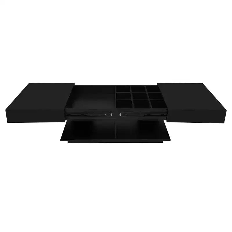 Modern Extendable Coffee Table with Storage, Adjustable Rectangle Center Table with Hidden Space for Living Room