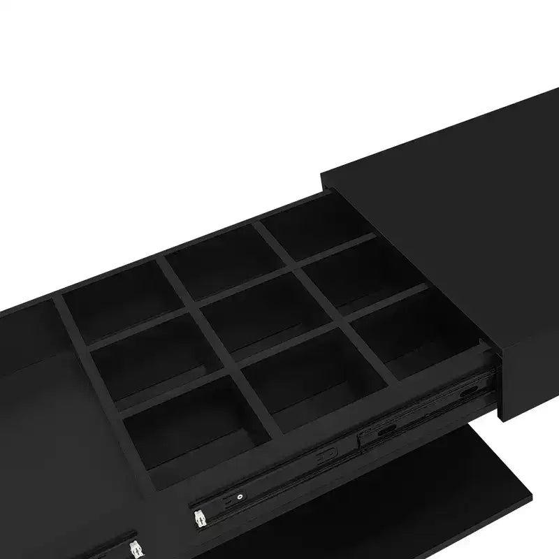 Modern Extendable Coffee Table with Storage, Adjustable Rectangle Center Table with Hidden Space for Living Room