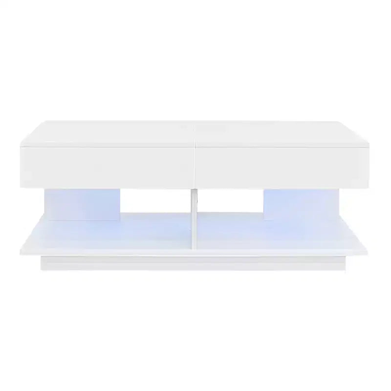 Modern Extendable Coffee Table with Storage, Adjustable Rectangle Center Table with Hidden Space for Living Room