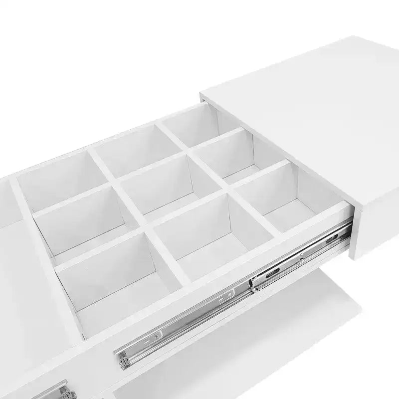 Modern Extendable Coffee Table with Storage, Adjustable Rectangle Center Table with Hidden Space for Living Room