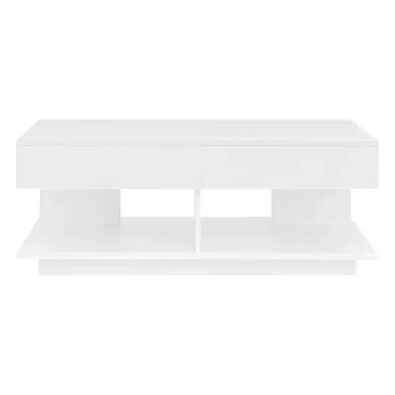 Modern Extendable Coffee Table with Storage, Adjustable Rectangle Center Table with Hidden Space for Living Room