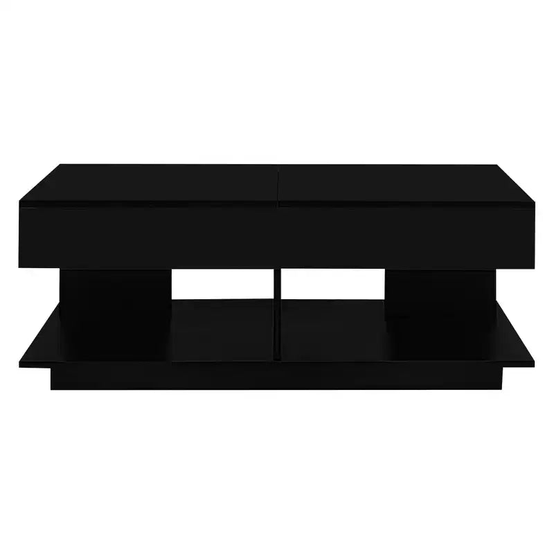 Modern Extendable Coffee Table with Storage, Adjustable Rectangle Center Table with Hidden Space for Living Room