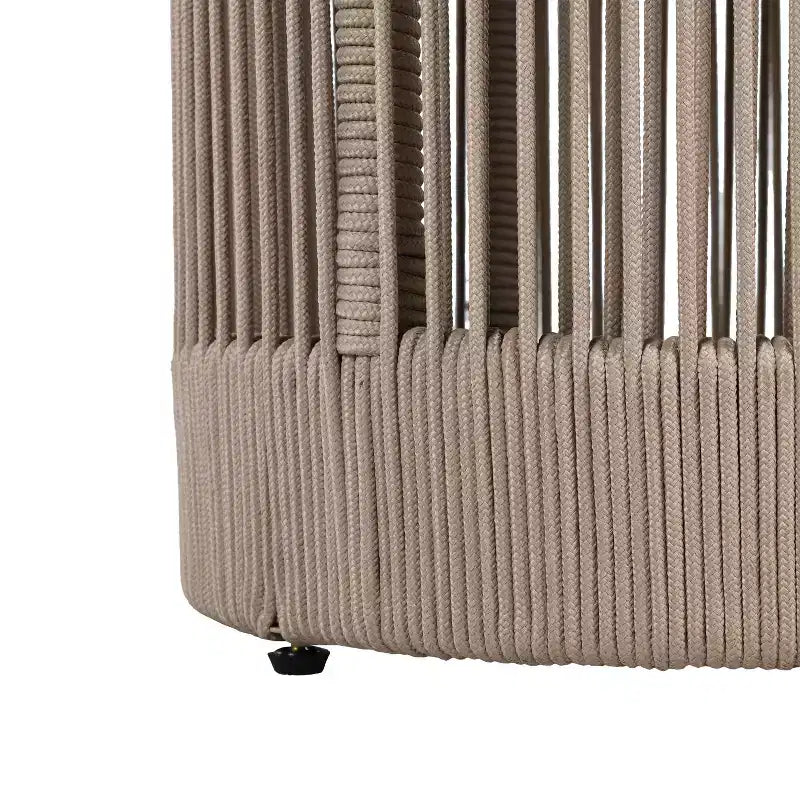MAYEERTY 1 Pack Rustic Modern Side Table, Acacia Wood & Rope End Table for Living Room, Bedroom, Patio