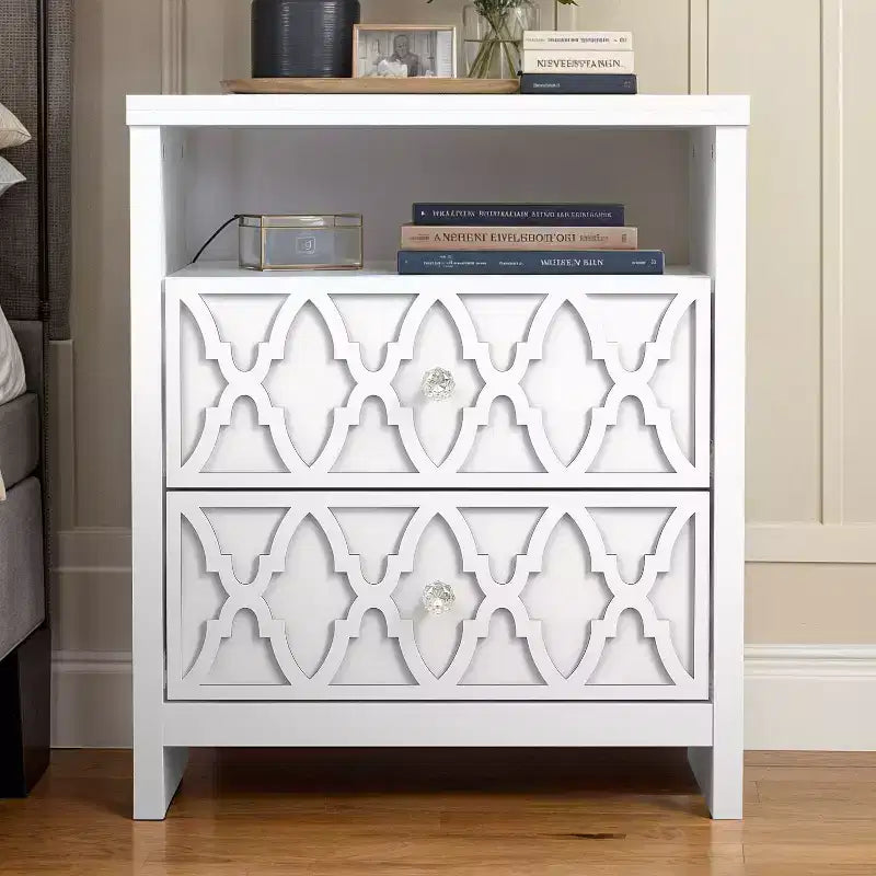 Galano 2-Drawer Nightstand with Open Shelf 22.8 W  15.7 D  26.8 H