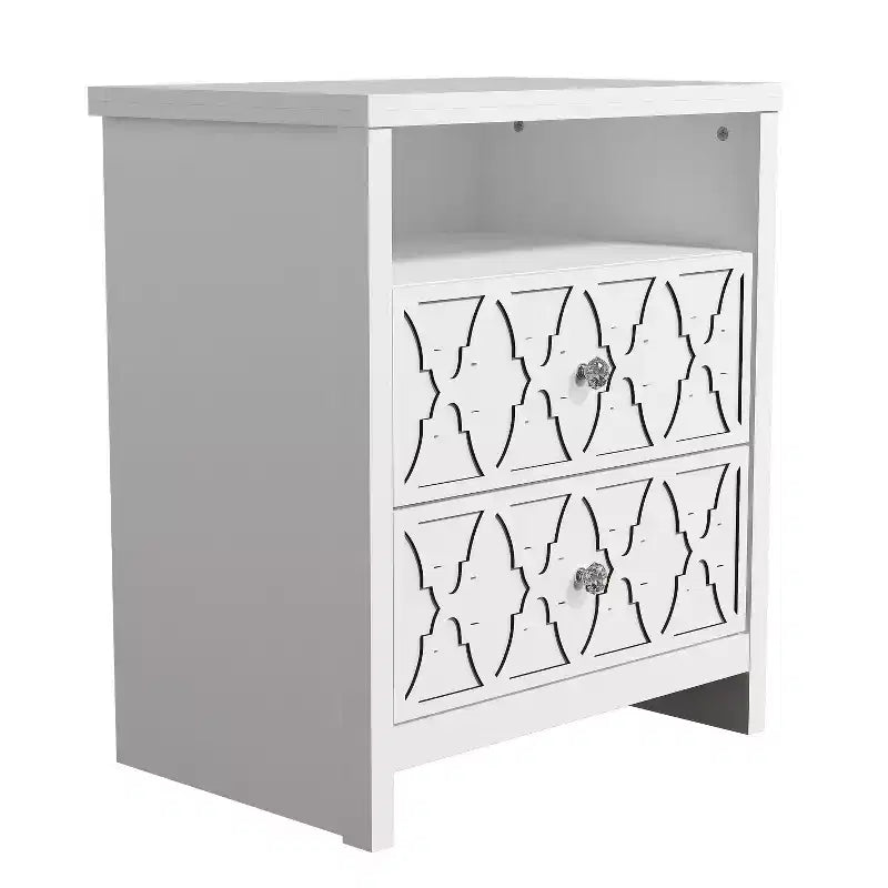 Galano 2-Drawer Nightstand with Open Shelf 22.8 W  15.7 D  26.8 H