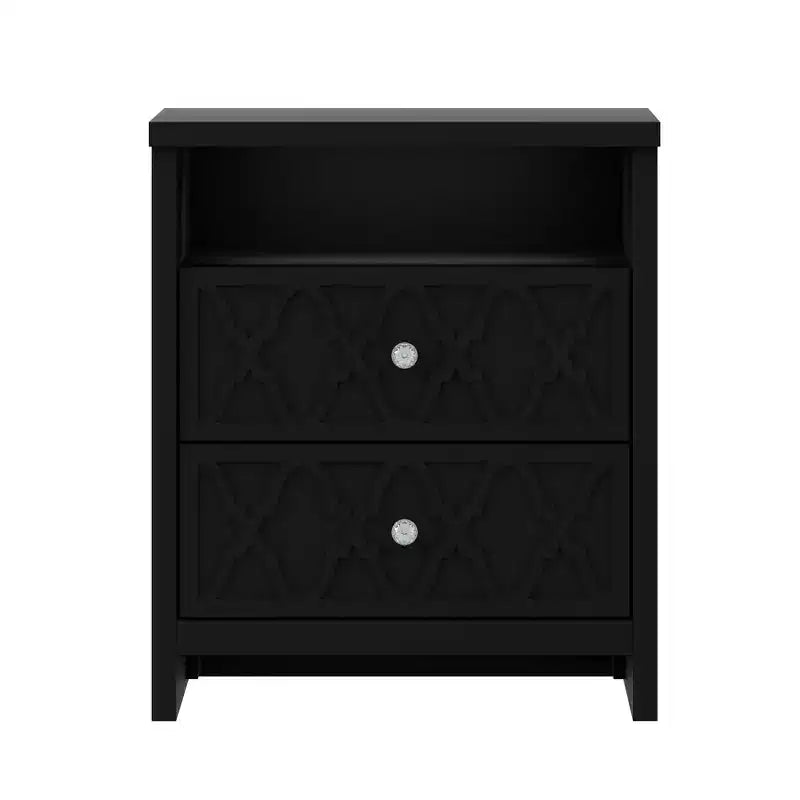 Galano 2-Drawer Nightstand with Open Shelf 22.8 W  15.7 D  26.8 H