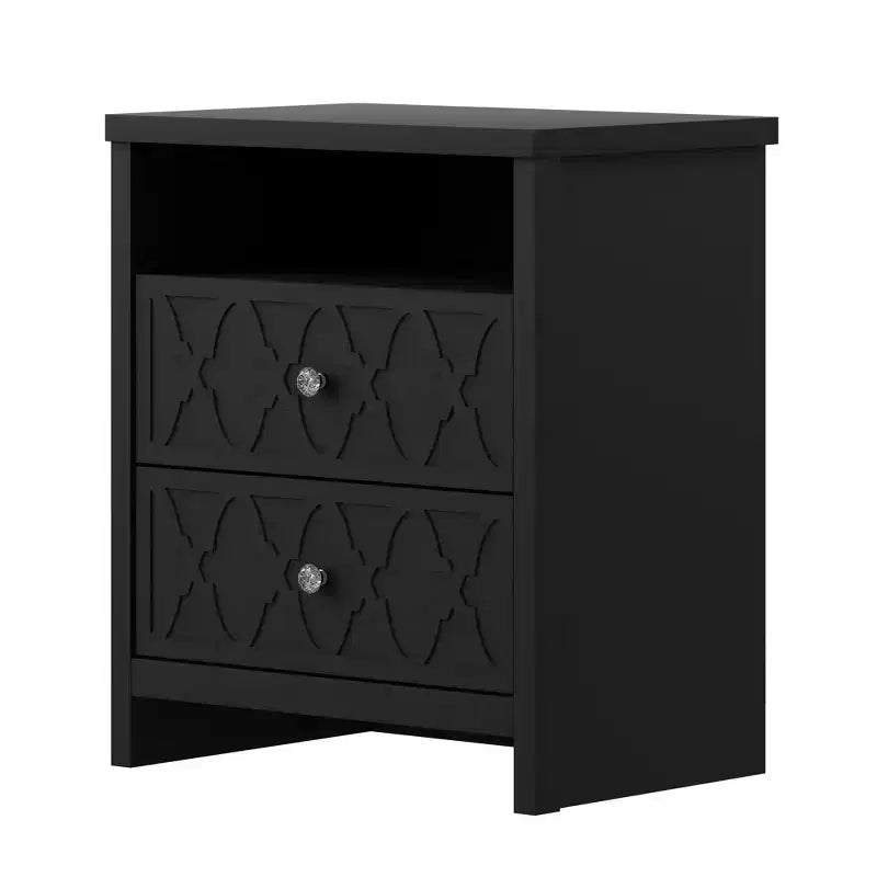 Galano 2-Drawer Nightstand with Open Shelf 22.8 W  15.7 D  26.8 H