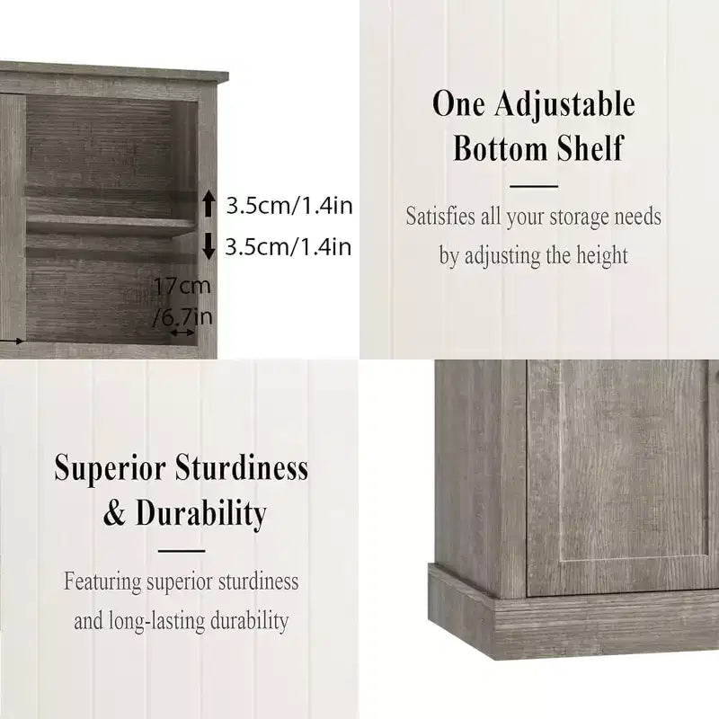 71 Tall Freestanding Pantry Cabinet with Microwave Stand, Drawers & Adjustable Shelves, Farmhouse Kitchen Hutch Storage Cabinet for Home