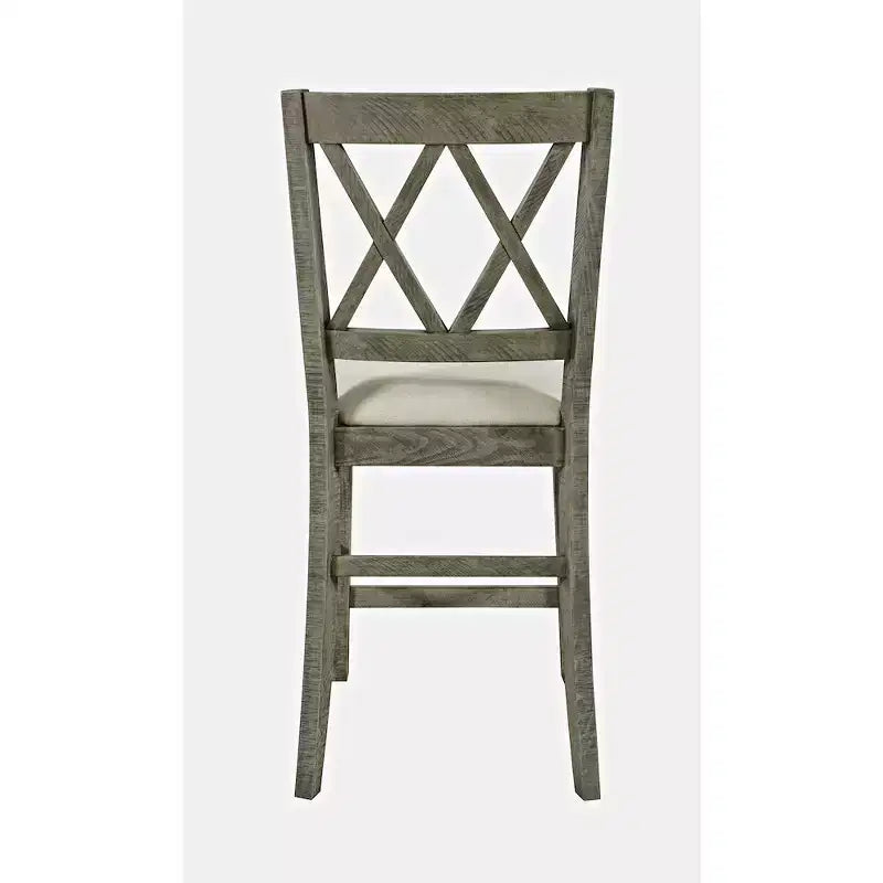 Jofran, Telluride Rustic Farmhouse Solid Wood Upholstered Counter Stool (Set of 2)