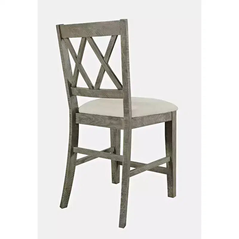 Jofran, Telluride Rustic Farmhouse Solid Wood Upholstered Counter Stool (Set of 2)
