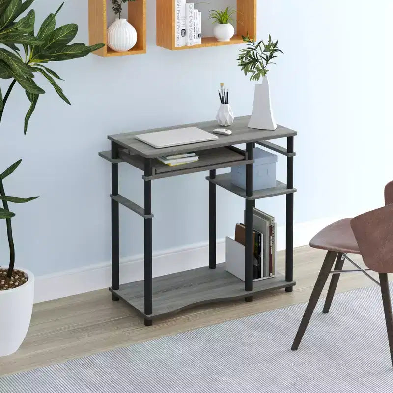 HOMLUX 31 Computer Desk with Storage Shelf & Sliding Keyboard Tray & Power Strip Holder