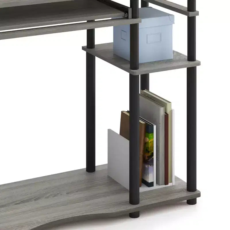 HOMLUX 31 Computer Desk with Storage Shelf & Sliding Keyboard Tray & Power Strip Holder