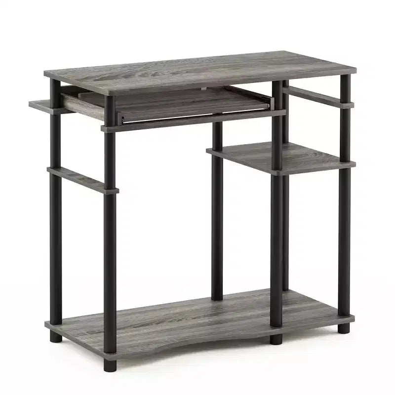 HOMLUX 31 Computer Desk with Storage Shelf & Sliding Keyboard Tray & Power Strip Holder