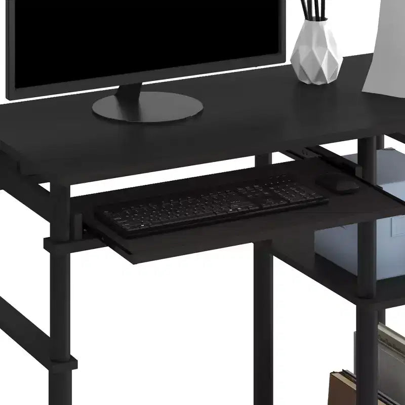 HOMLUX 31 Computer Desk with Storage Shelf & Sliding Keyboard Tray & Power Strip Holder