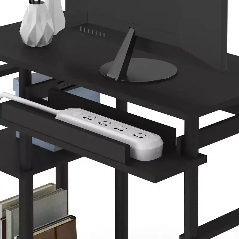 HOMLUX 31 Computer Desk with Storage Shelf & Sliding Keyboard Tray & Power Strip Holder