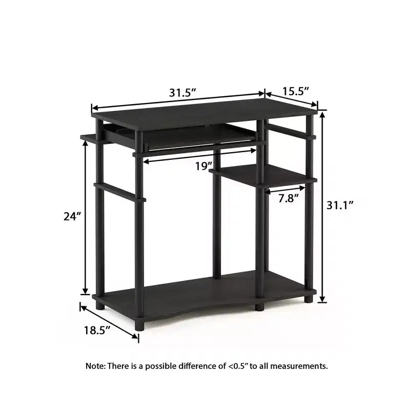 HOMLUX 31 Computer Desk with Storage Shelf & Sliding Keyboard Tray & Power Strip Holder
