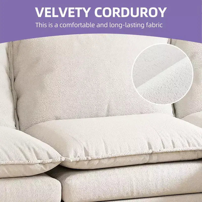 Sectional Sofa Couches L-Shape Upholstered Cloud Couch Sofa Couch Set With Ottomans 2 Seats Comfy Couch No Assembly