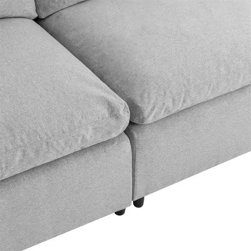 Couch Convertible Sectional Sofa with Sloped Armrest, 4 Seat Upholstered Sofa, Sectional Couch Sofa with Removal Cushions