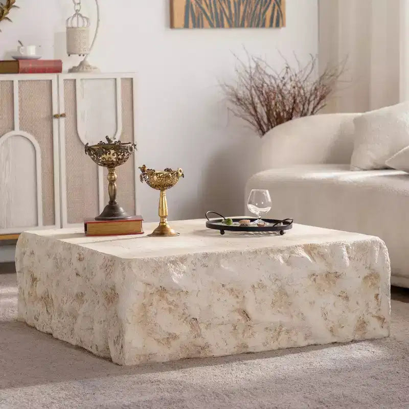 GDFStudio Kashton Modern 35 Lightweight Concrete Square Coffee Table