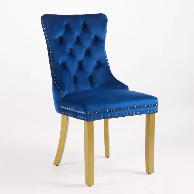 Set of 2 Mid-Century Modern Dining Chairs, Velvet Upholstered Dining Room Chairs, Contemporary Armless Kitchen Chairs with Wood Legs-Panipeachy