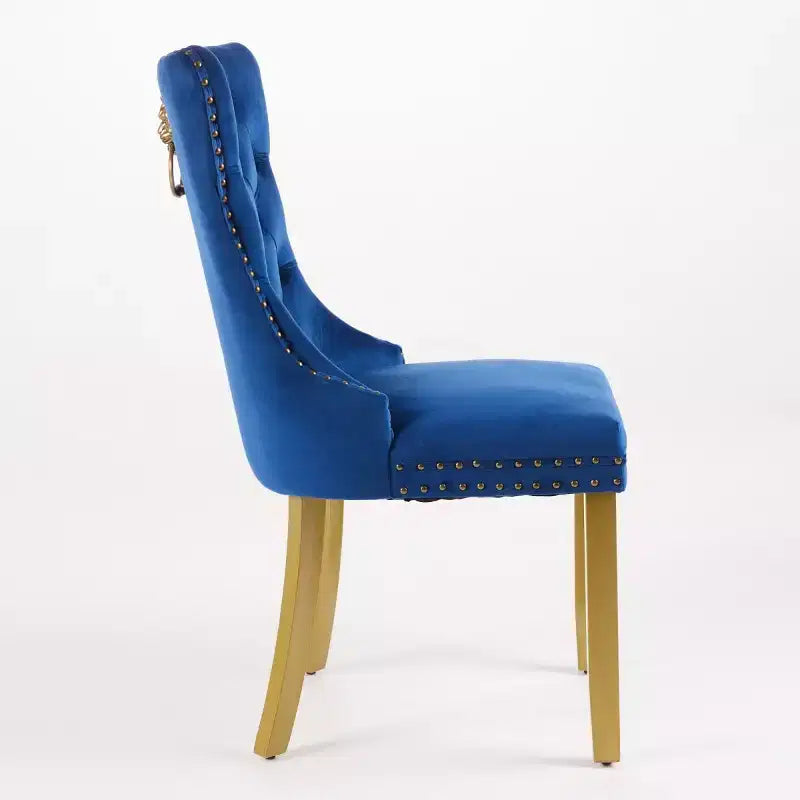 Set of 2 Mid-Century Modern Dining Chairs, Velvet Upholstered Dining Room Chairs, Contemporary Armless Kitchen Chairs with Wood Legs-Panipeachy