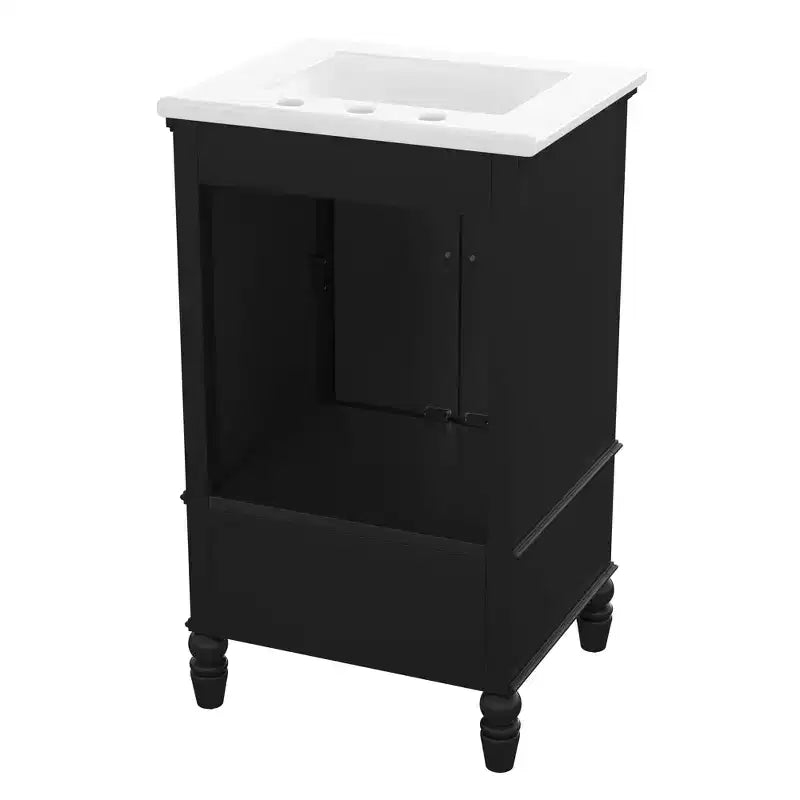 MAYEERTY 20 Bathroom Vanity with Sink 2 Doors Magnetic Stopper Adjustable Foot Pads Drawer White