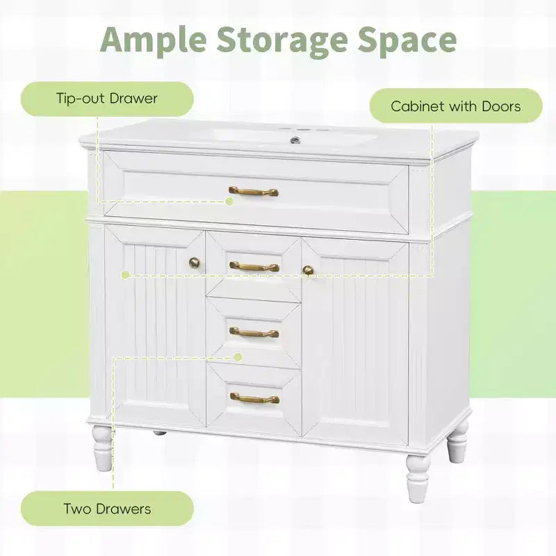 MAYEERTY Wall Mounted Medicine Cabinet, Modern Mirror Cabinet with 3 Doors, Bathroom Storage Cabinet