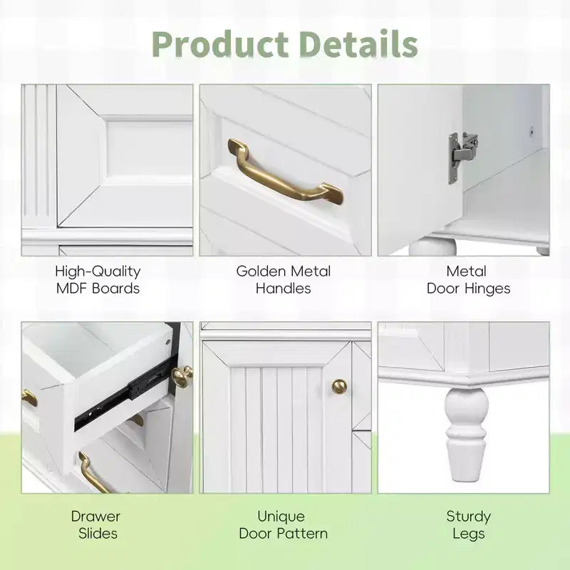 MAYEERTY Wall Mounted Medicine Cabinet, Modern Mirror Cabinet with 3 Doors, Bathroom Storage Cabinet