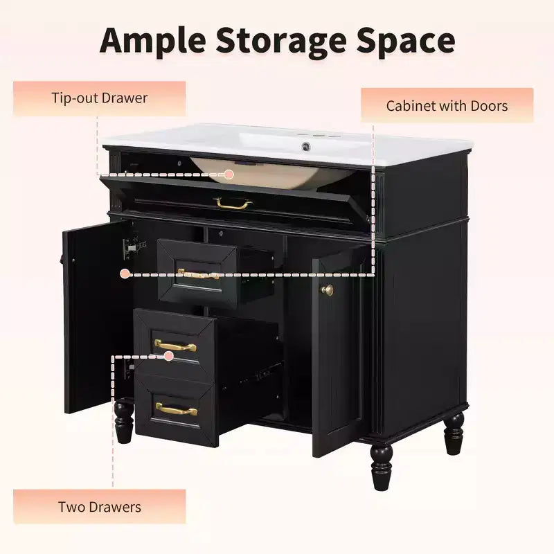 MAYEERTY Wall Mounted Medicine Cabinet, Modern Mirror Cabinet with 3 Doors, Bathroom Storage Cabinet