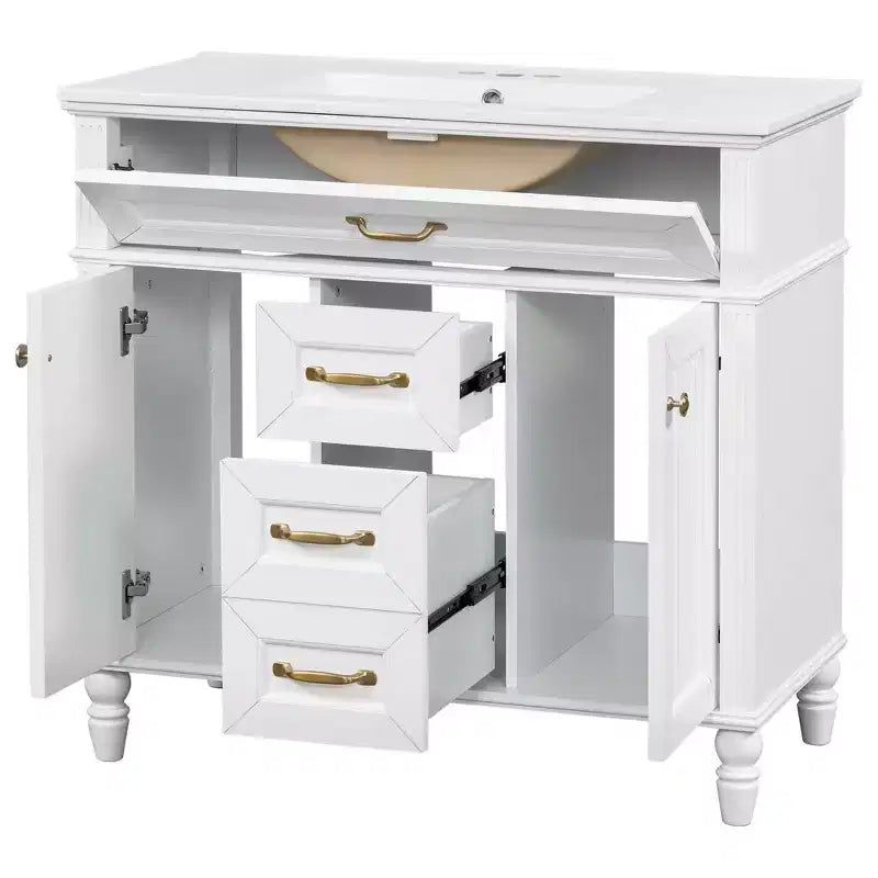 MAYEERTY Wall Mounted Medicine Cabinet, Modern Mirror Cabinet with 3 Doors, Bathroom Storage Cabinet