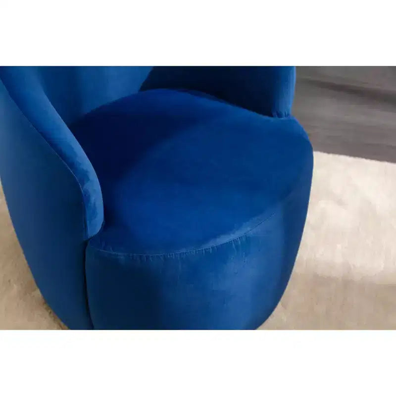 Fabric Swivel Accent Armchair Barrel Chair With Black Powder Coating Metal Ring