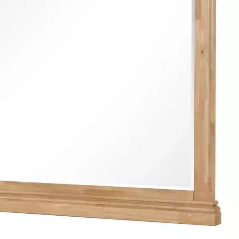 Royal Hampton Dresser Mirror, Bevel Glass, Natural Oak Brown Solid Wood, 38x44