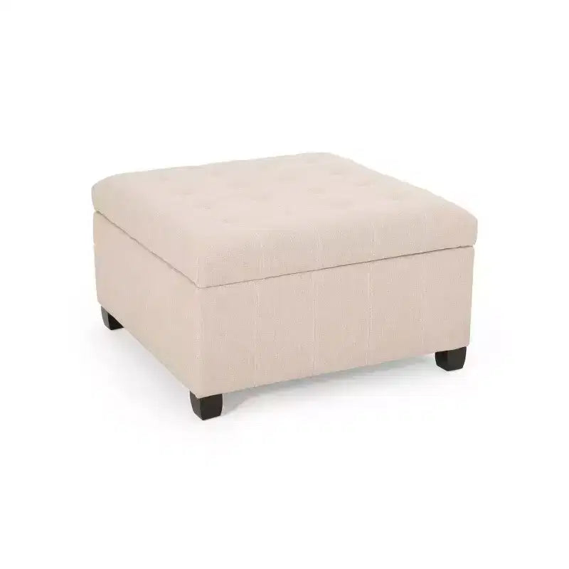 TUYOHW 31 Square Storage Bench,End of Bed Ottoman Bench with Button-Tufted Lid,Ottoman for Living Room,Entryway