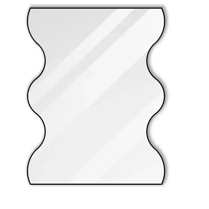 TUYOHW 30x35 Inch Wall Mount Bathroom Mirror,Modern Rectangular Wall Mount Vanity Mirror with 2 Wavy Sides for Bathroom,Bedroom