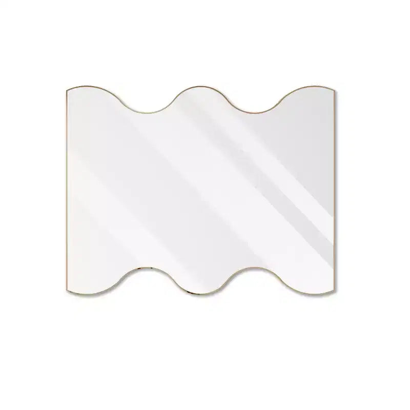 TUYOHW 30x35 Inch Wall Mount Bathroom Mirror,Modern Rectangular Wall Mount Vanity Mirror with 2 Wavy Sides for Bathroom,Bedroom