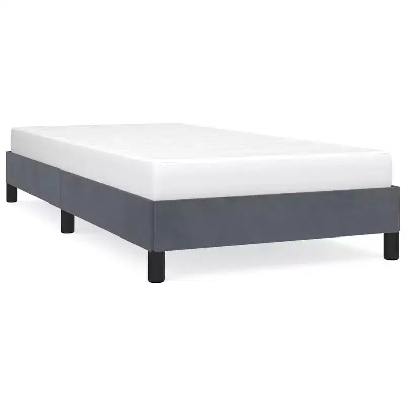 Bed Frame Dark gray Velvet (100% polyester), Plywood, Engineered wood