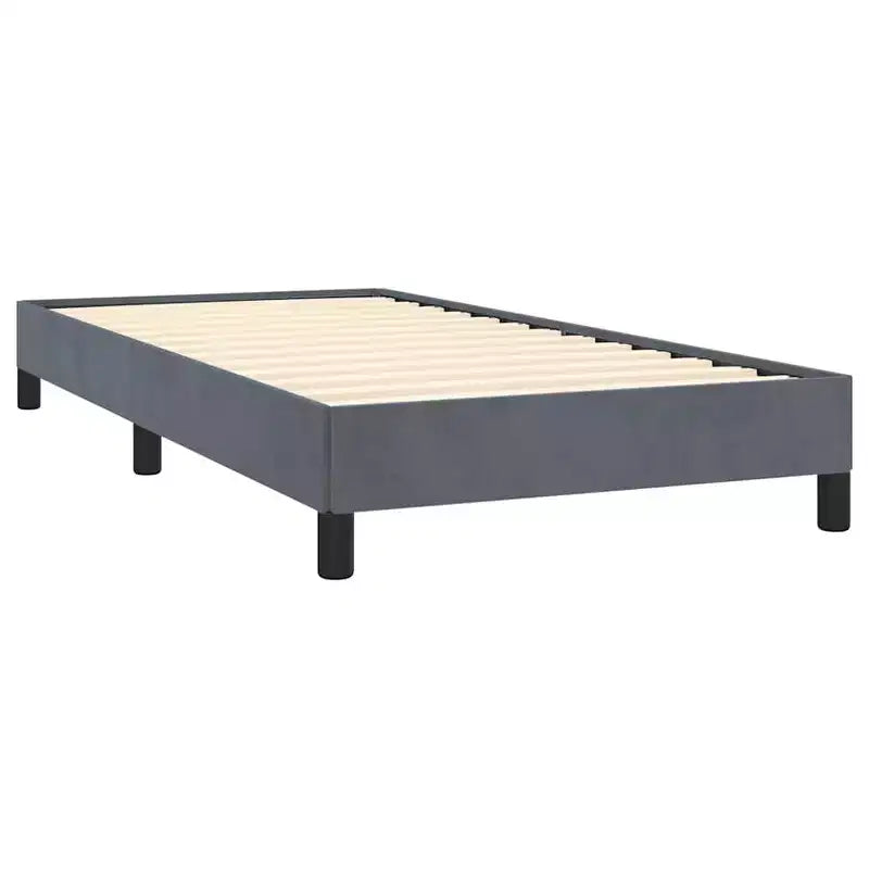 Bed Frame Dark gray Velvet (100% polyester), Plywood, Engineered wood