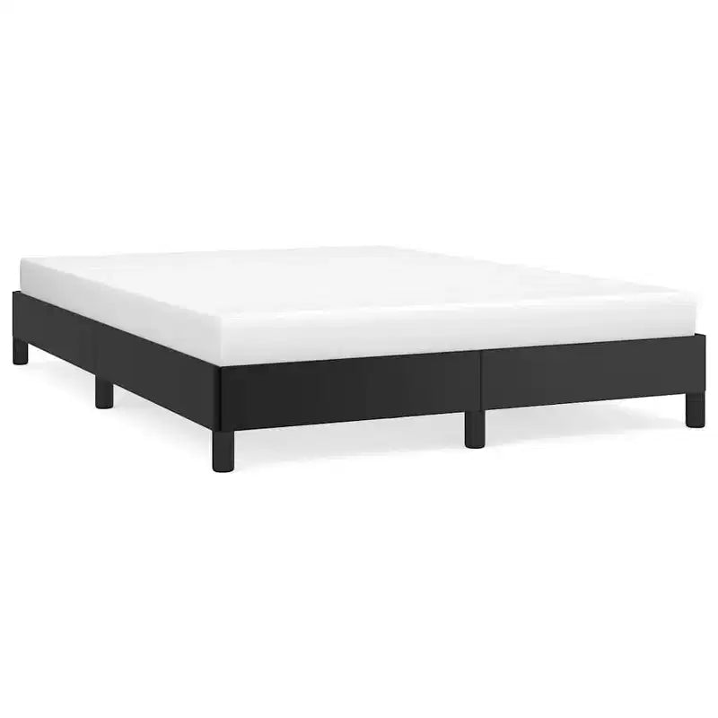 Bed Frame Black Faux leather, plywood, engineered wood Full